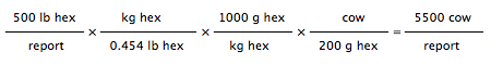 Hexane report cattle