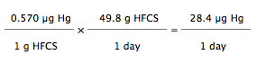 Calculate HFCS daily mercury exposure