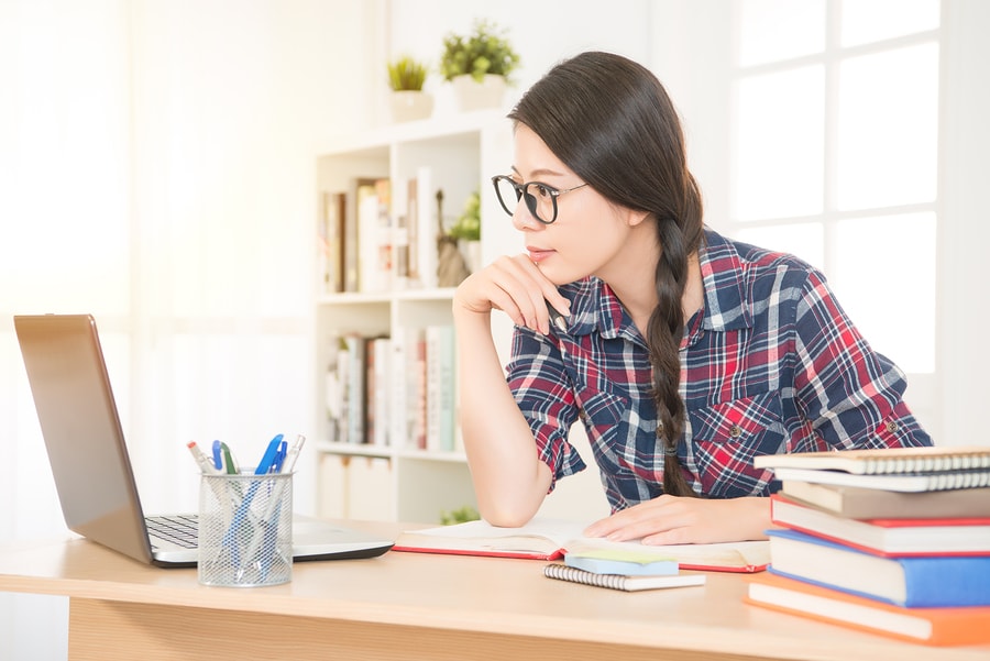 Student studying